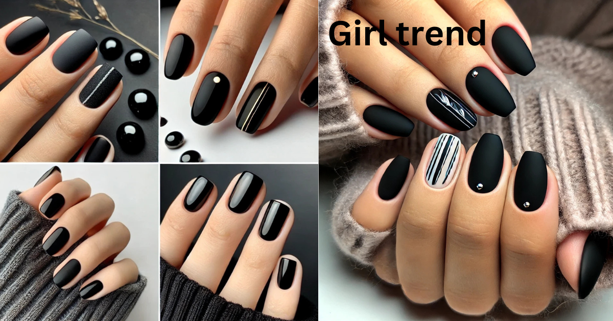 Chic and Simple Black Nail Designs for Short Nails