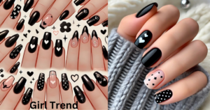  Cute Short Black Nail Designs